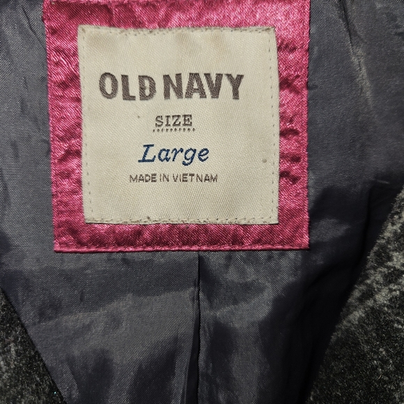 OLD NAVY Black and Gray Plaid Women's Peacoat XL - Picture 4 of 4